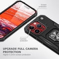 thumbnail image 2 of FIEWESEY for iPhone 15 Case,for iPhone 15 Pro Case,for iPhone 15 Plus Case,for iPhone 15 Pro Max Case,Military Grade Shockproof Hard Back Ring Stand Armor Case for iPhone 15 Pro(Black), 2 of 7