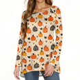thumbnail image 4 of FGVCTG Halloween Pumpkin Tops For Women, Long Sleeve Pajamas Nightgowns House Dresses Ladies Night Sleep Dress Beige M, 4 of 5