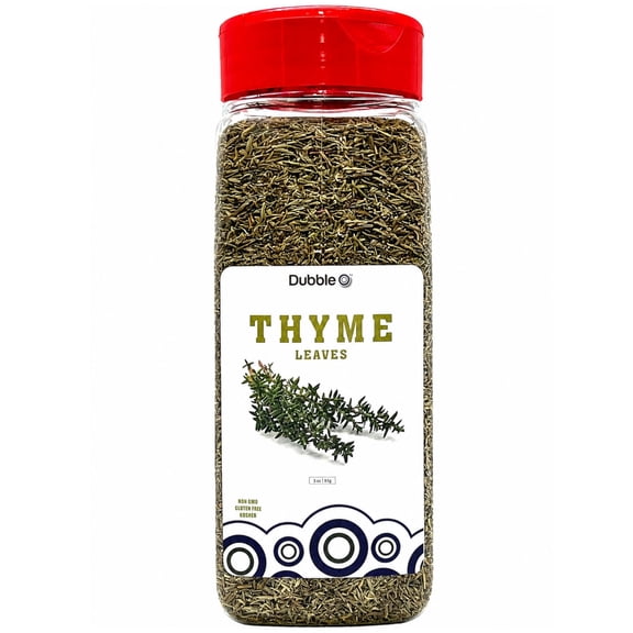 Dried Thyme Seasoning - 3 oz. ⦾ Non GMO, Kosher, Halal, and Gluten Free ⦾ Dubble O Brand