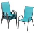 thumbnail image 3 of Arlopu Patio Dining Chair Set of 6, Outdoor Stackable Textilene Chairs for Garden Backyard, 330 LBS, 3 of 9