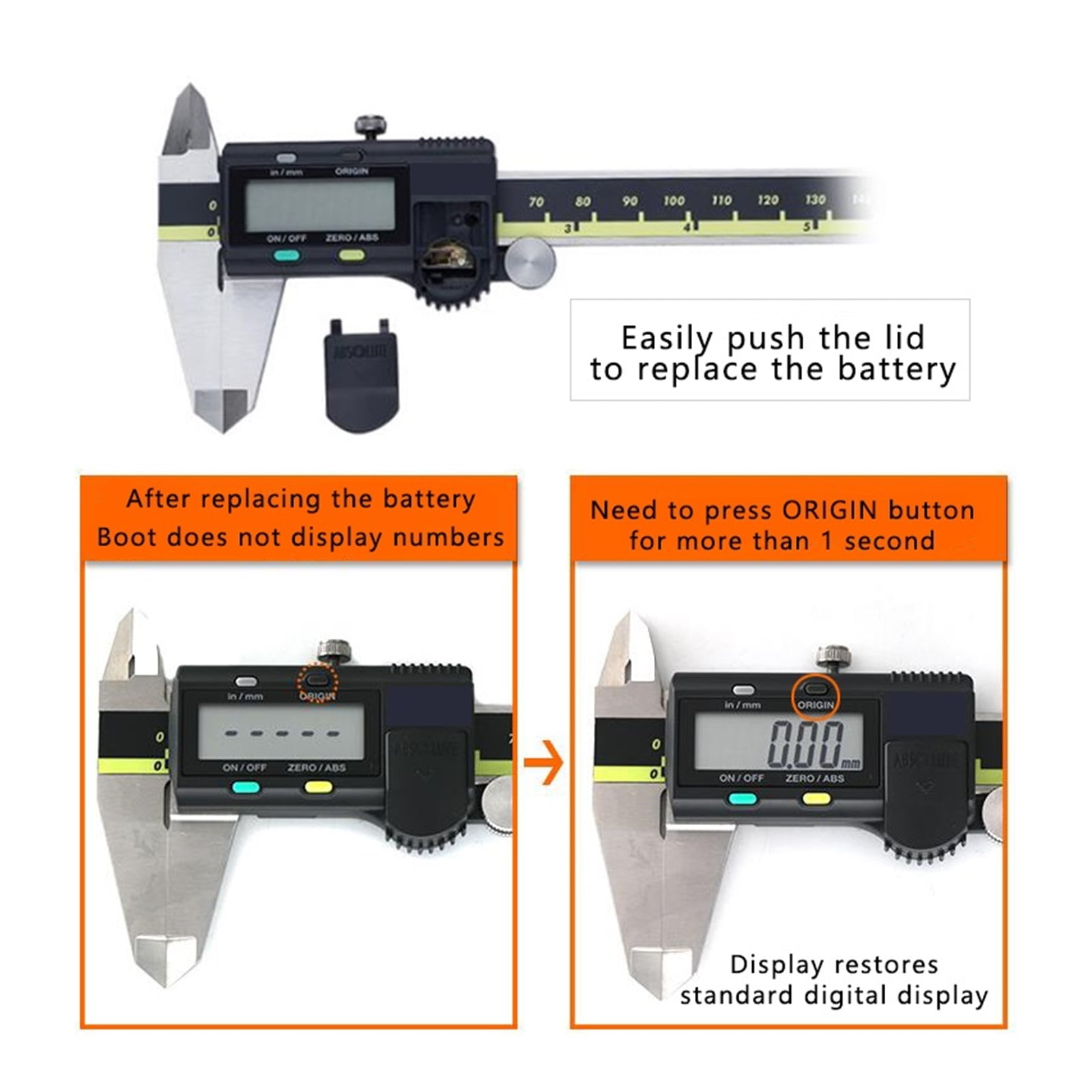 500-196-30/197-30/173 Electronic Digital Calipers 0-150/200/300mm/0.01mm Metric/Inch Gauge Micrometer Vernier Caliper ,Easy to Operate