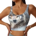 thumbnail image 1 of Fotbe Majestic Snowy Wolf Sujetador Deportivo Largo sin Aros para Mujer con Almohadillas y Soporte Medio, Transpirable y Absorbente, Camiseta Tipo Chaleco o Tank Top-Medium, 1 of 8