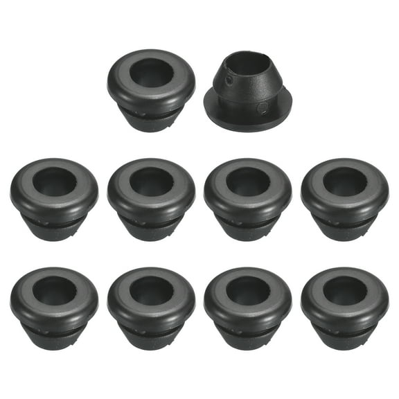 Uxcell 30 Pcs Rubber Grommets, 5mm ID 7mm Drill Hole Double Sided Hollow Firewall Hole Plugs, Black
