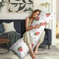 thumbnail image 5 of Strawberry Body Pillow Cover - Soft & Breathable, Hidden Zipper, 20"x54", Kawaii Strawberry & Floral Print - Perfect Gift for Strawberry Lovers, Side Sleepers, Pregnancy Support & Sweet Home Decor, 5 of 7