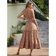 thumbnail image 3 of Vestido PRETTYGARDEN Maxi Floral Amarillo XL con Un Hombro, 3 of 5