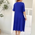 thumbnail image 5 of Taqqpue Cotton Nightgown for Women Solid Color Long Sleepshirts Short Sleeve Full Length Nightshirt Casual Loungewear for Women, 5 of 10