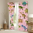 thumbnail image 3 of Homewish Wild Dinosaur Blackout Curtains Set of 2 (52x84 Each),Tropical Safari Animal Window Curtains,Pink Green Blue Curtains and Drapes For Girls Boys,Super Cozy Room Decor, 3 of 6