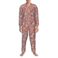 thumbnail image 3 of Lsque Color Flowers Pattern Long Sleeve Pajama Set for Men - Soft 2-Piece Sleepwear and Loungewear Set with Pockets, Comfy Nightwear-Large, 3 of 7