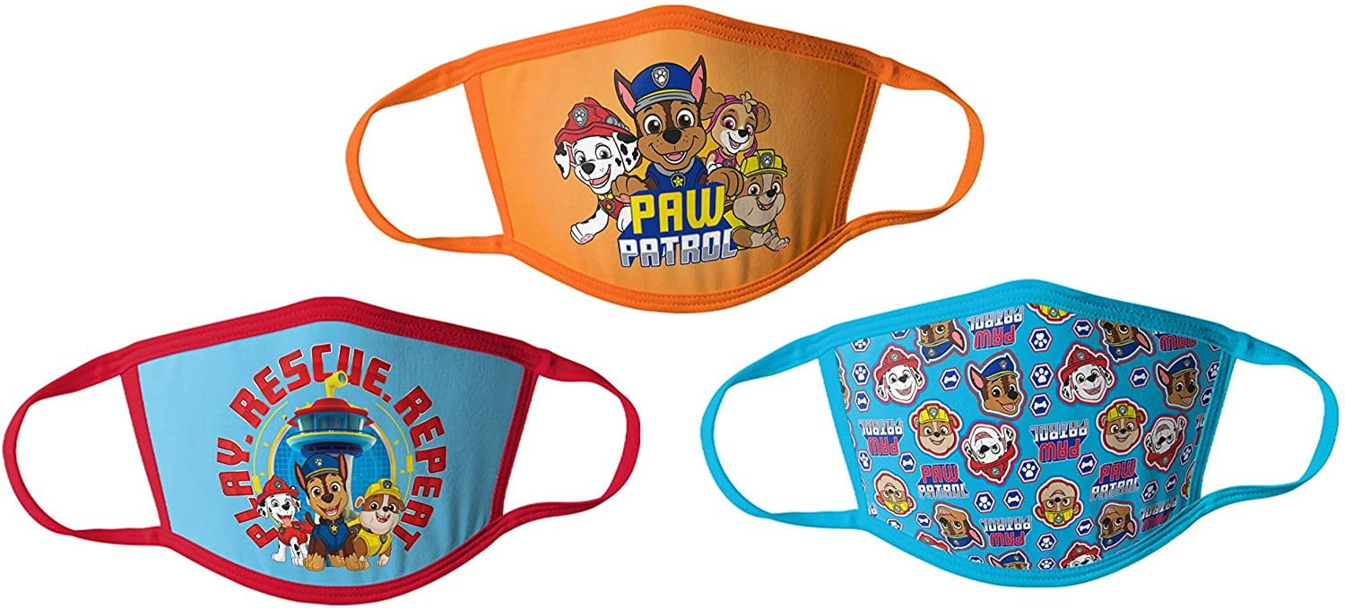 Paw Patrol Face Mask for kids and toddlers with filter pocket made of Washable Reusable 100% Cotton Fabric Made in USA