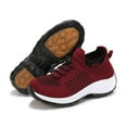 thumbnail image 4 of Xiaoxatg Women's Sneakers Breathable Knit -On Casual Shoes for Walking Running Yoga Gym Beach Comfortable Non- Lightweight Fashion Footwear 6.5 Wine, 4 of 9