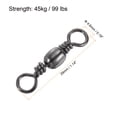 thumbnail image 2 of Uxcell Fishing Barrel Swivels Solid Ring Terminal Tackle for Freshwater Fishing Black 99lb, 2 of 4