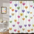 thumbnail image 5 of Valentines Day Shower Curtain, 72"X72" Conversation Candy Heart Valentine Shower Curtain, Valentines Bathroom Decor, Valentine''s Day Bathroom Set with Hooks, Cortinas de Baño de San Valentin, 5 of 6