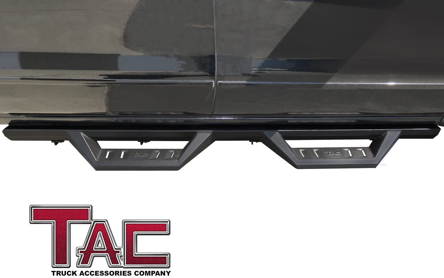 TAC Sidewinder Running Boards Fit 2007-2018 Chevy Silverado/GMC Sierra 1500  2007-2019 2500/3500 Crew Cab 4” Drop Side Steps Nerf Bars Rock Slider  Pickup Truck Fine Texture Black Off-Road Accessories