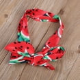 thumbnail image 2 of Kmbangi Baby Girl Watermelon Print Ruffles Sleeveless Jumpsuit with Headband, 2 of 5