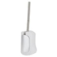 thumbnail image 2 of Escobillero de pared con mango de acero inoxidable chapado para organización de baño, color blanco, 2 of 5