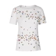 thumbnail image 4 of SMihono Hauts pour Femmes Été Chic Décontracté Mode Femme Décontracté Col Rond Blouse à Imprimé T-Shirt à Manches Courtes Hauts d'Été T-Shirt Grande Taille, 4 of 5