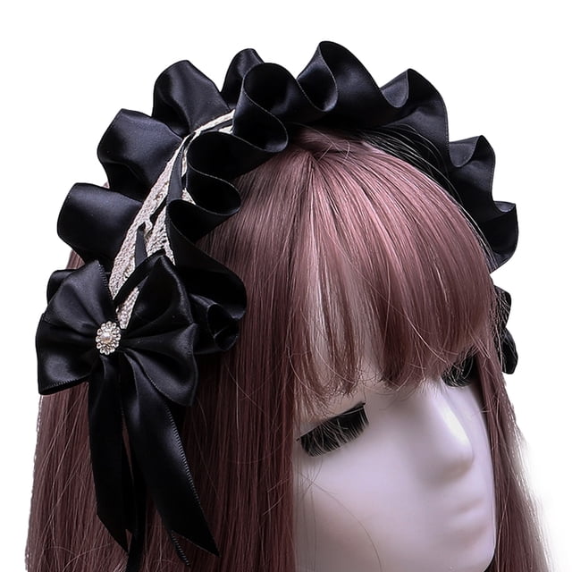 Tocado gótico de lolita, accesorios para el cabello de encaje para sirvienta, lindas diademas, horquillas dulces