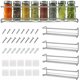 thumbnail image 1 of DECKON Juego de 4 estantes de especias de metal montados en la pared, estante de especias de cocina autoadhesivo sin taladrar, soporte de especias ideal para armario, pared, nevera, almacenamiento de especias, 29x6x6,5 cm, plateado Kuyhfg Bienvenido a Kuyhfg, 1 of 5