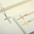 thumbnail image 4 of VESITIM Cross Necklace for Women Sterling Silver Plain Cross Pendant Necklace Yellow Gold Plated 0.98" Jewelry Gifts for Men, 4 of 7