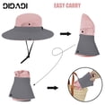 thumbnail image 6 of DIDADI Tribe Sun Hat with UV Protection, Outdoor Sun Hats with Ponytail-Hole, Foldable Mesh  Beach Hat , Breathable Bucket Hat for Women Fishing Gardening Hiking(Pink), 6 of 7