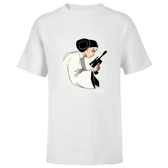 Star Wars Princess Leia Ready to Fight - Short Sleeve T-Shirt for Kids - Customized-White