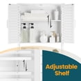 thumbnail image 2 of LEDREM over-the-Toilet Storage Cabinet with Adjustable Shelf,3-Tier Bathroom Rack with Doors and Open Shelf,Space-Saving Organizer,Cloud White, 2 of 5