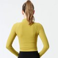 thumbnail image 4 of Cómodo traje de yoga para mujer con cremallera de manga larga para adelgazar corriendo abrigo de fitness (amarillo) Zhivalor  BST3016122-2, 4 of 5