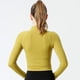 thumbnail image 4 of Cómodo traje de yoga para mujer, top de manga larga con cremallera, abrigo deportivo para correr y adelgazar (amarillo), 4 of 5