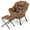Brown, variant on Gymax Lazy Sofa Chair Accent Leisure Armchair with Folding Footrest & Storage Pocket Blue