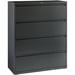Lorell Lateral File - 4-Drawer - 42" x 18.6" x 52.5" - 4 x Drawer(s) - Legal, Letter, A4 - Lateral - Rust Proof, Leveling Glide, Interlocking, Reinforced, Hanging Rail - Charcoal - Baked Enamel - Ste