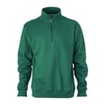 thumbnail image 1 of James and Nicholson - Sudadera de trabajo con media cremallera unisex (Verde Oscuro), 1 of 2