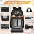 thumbnail image 3 of Yspwyqan Backpack Set for Kids, USA Flag Bald Eagle Kids Backpack Matching Lunch Box Set, Lightweight Fits 14 Inch Laptop, Large Capacity Schoolbag with Water Bottle Bag for Ages 8-15, 3 of 7