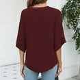 thumbnail image 5 of HAPIMO Rollbacks Womens Summer Tops Boho Print Chiffon Casual Comfy Pullover Tops Teen Grils Fashion Clothes V-Neck Tee Shirt Short Sleeve Shirts for Women Red XXL, 5 of 8