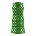 thumbnail image 6 of Cotton Dress Womens Sleeveless Floral Print Crewneck Racerback Tank Top Mini Dresses with Pockets Casual Summer (M, Green Dots), 6 of 6