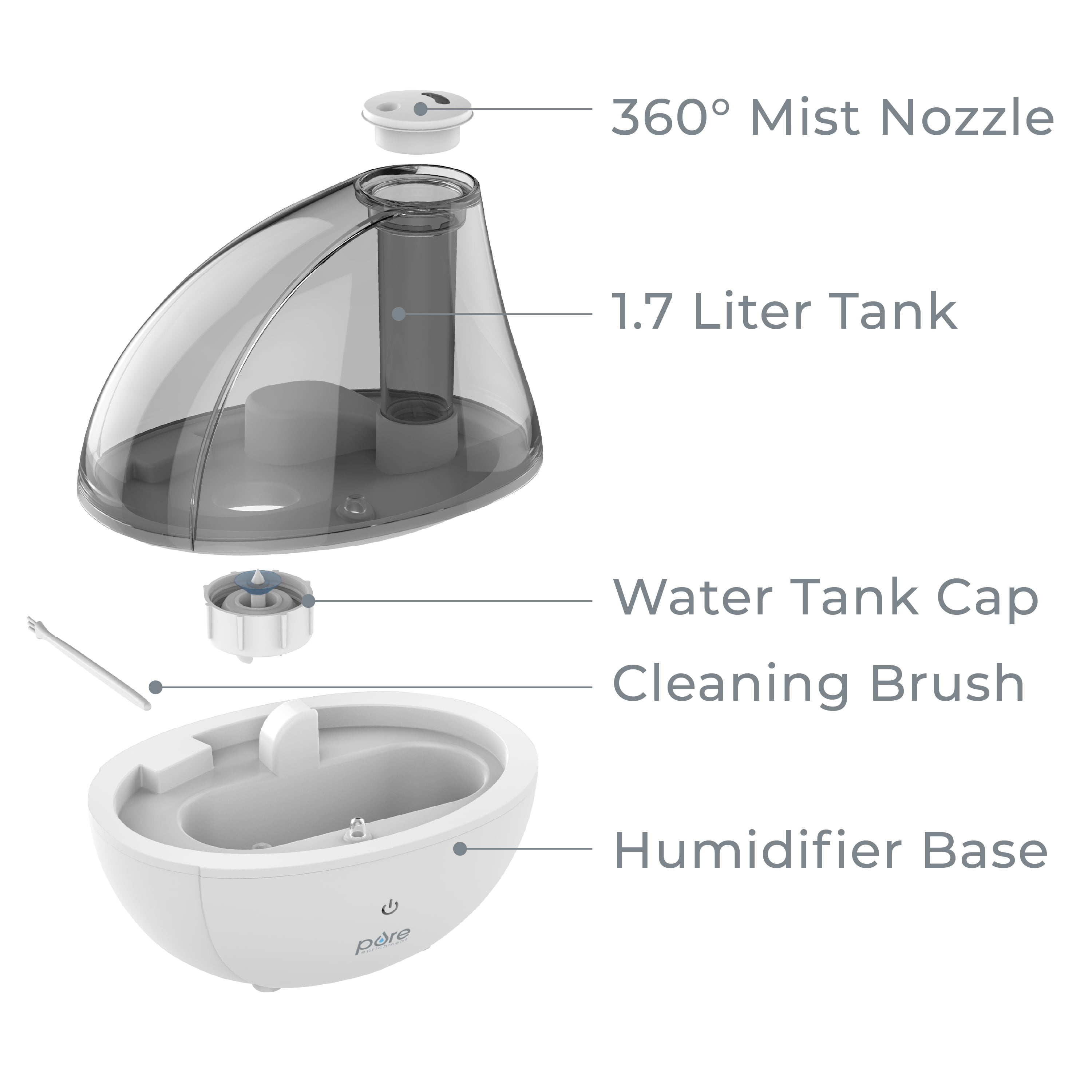 Free Shipping! Pure Enrichment® MistAire™ Silver Ultrasonic