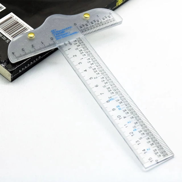 HOZADOIE Règle Règle Fournitures de Bureau Transparent Tsquare Simples Papeterie d'Apprentissage Règle Multifonctionnelle Acrylique Règle en T