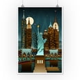 thumbnail image 2 of New York City, New York, Retro Skyline (no text) (12x18 Wall Art Poster, Room Decor), 2 of 3