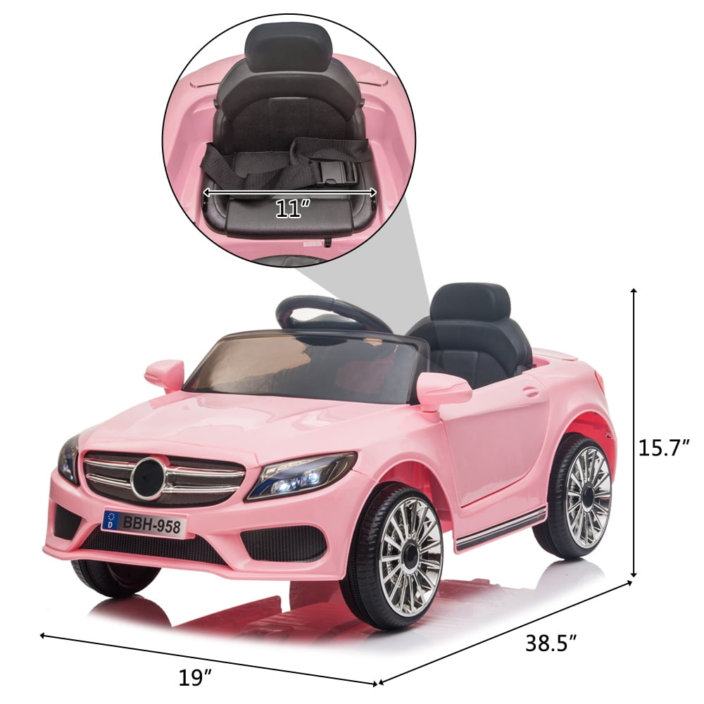 CIPACHO 12V Kids Electric Ride-on Car for Indoor Outdoor, Battery Powered Ride-On Vehicle for Child, Pink
