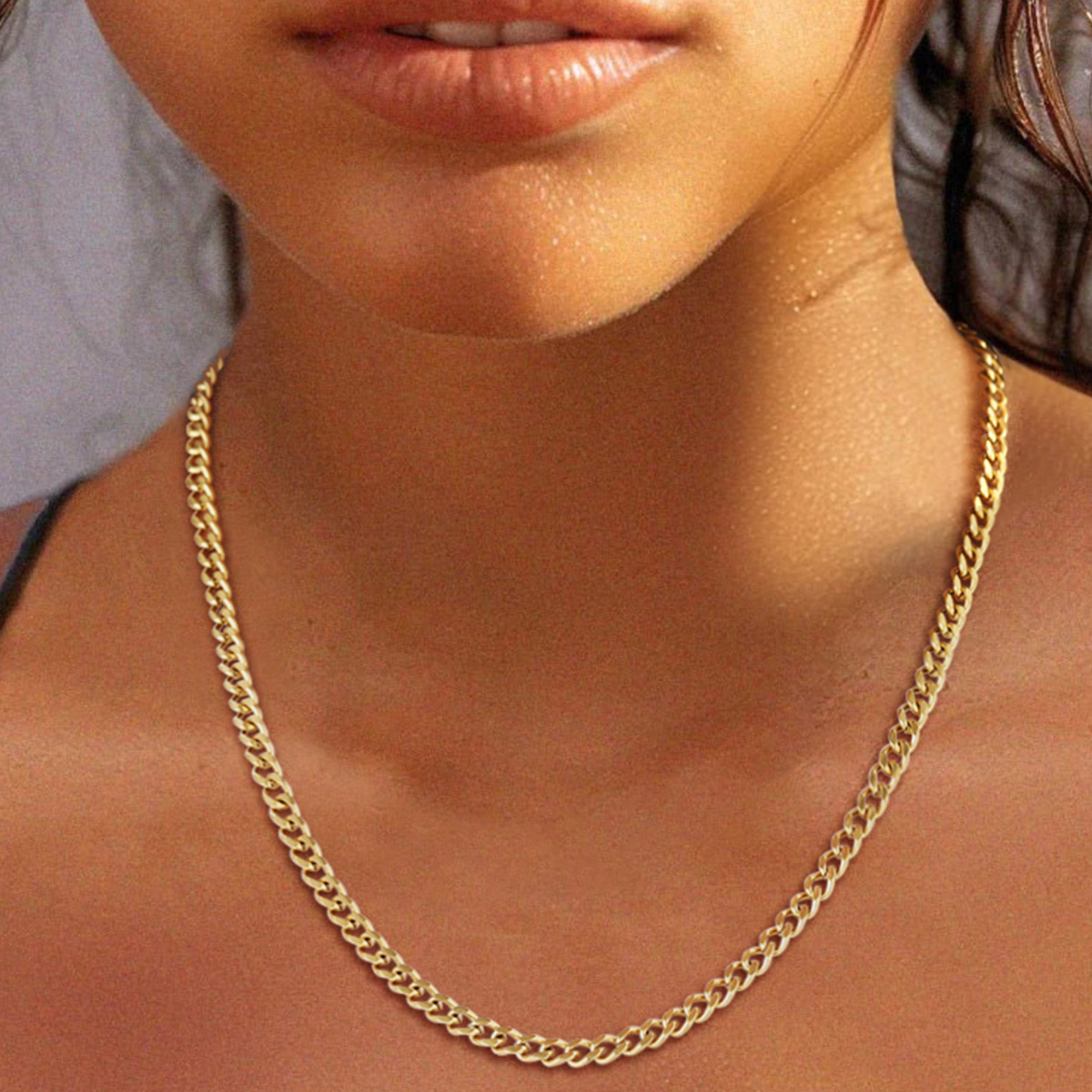 ChainsHouse Stainless Steel Cuban Link Chain Necklace for Men Gold Plated Chains Birthday Christmas Valentines Jewelry Gift, 6mm Width 30 inch Length