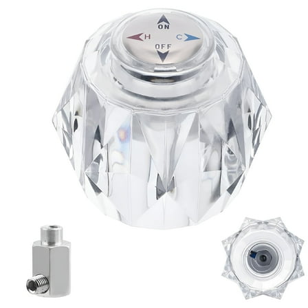 HIBIBUD For Clear Hot and Cold Shower Knob Replacement for Faucets,Bathtub Handle Button RP41661