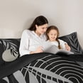 thumbnail image 5 of Homewish Tree Leaves Bedding Comforter Set 2pcs for Boys Girls,Minimalist Geometric Stripes Lines Twin Comforter Sets Microfiber,Retro Vintage Aesthetic Breathable Bedding Set, 5 of 8