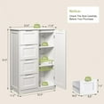 thumbnail image 3 of Small Pantry with Door and Shelves, 33'' Kitchen Pantry Storage Cabinet Freestanding Wooden Bathroom Storage Cabinet with 4 Drawers for Kitchen and Dining Room, White, 3 of 8