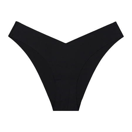 

Kddylitq No Showthong for Women Seamless Breathable Low Rise Brief Black L