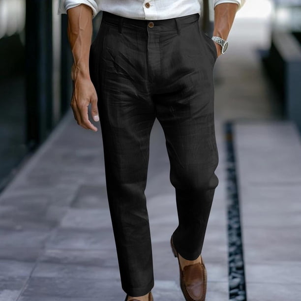 Pantalones largos para hombre, lisos, informales, con múltiples bolsillos y botones, para exteriores, rectos, para fitness, cargo, poliéster