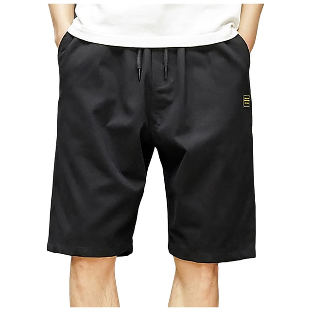 PMUYBHF Pantalon de Survêtement à Bas Ouvert pour Hommes Shorts Décontractés Shorts Droits Amples Shorts Confortables Respirants Shorts Rouges Pantalon de Travail pour Hommes Pantalons en Molleton pour Hommes