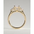 thumbnail image 5 of CAPRICARATS 3.00Ct Radiant Cut Lab Grown Diamond Trilogy Engagement Ring, Pave Band, 14K Yellow Gold, 5 of 6
