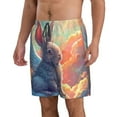 thumbnail image 2 of Logiee Sunshine Winged Rabbit Print Mens Swim Trunks Quick Dry Board Shorts,Breathable Hawaii Beach Shorts Swimwear Bathing Suits-Small, 2 of 6