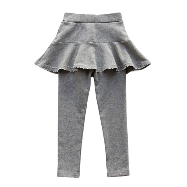 EASTIN Girls Leggings with Ruffle Tutu Skirt Pants Kids Cotton Footless Tights 2-8 Years
