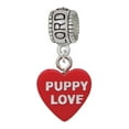 thumbnail image 1 of Delight Jewelry Acrylic Red "Puppy Love / Take a Walk" Heart Lord Guide Me Charm Bead, 1 of 4