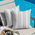 thumbnail image 4 of Throw Pillow Covers, Grey Line Striped Decorative Throw Pillow Covers 18x18 Inch, Farmhouse Modern Geometric Stripes Square Linen Pillow Cases for Couch/Living Room/Sofa, 4 of 9